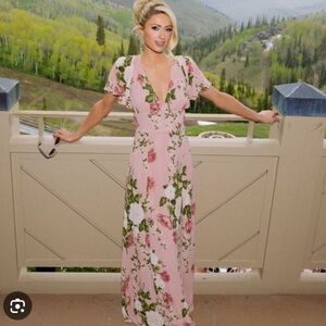 Reformation Pink Floral Maxi Dress